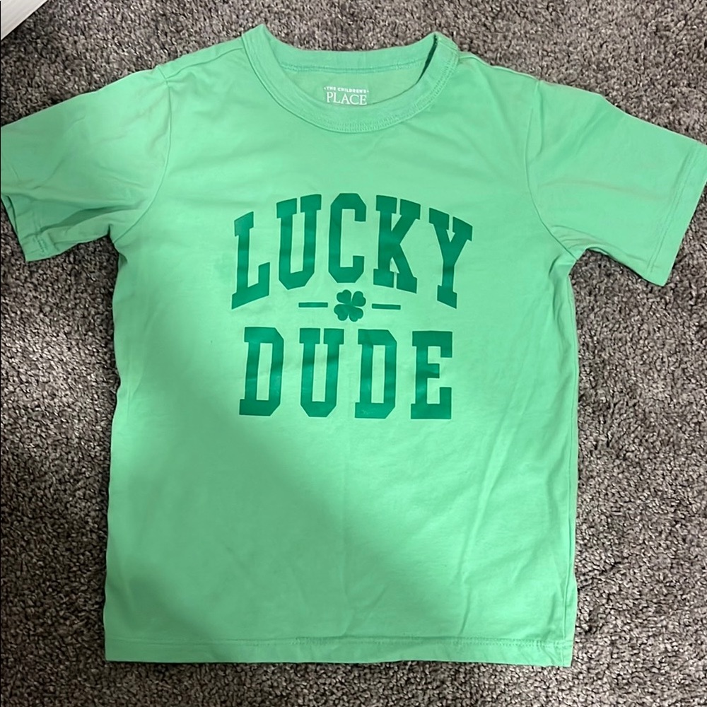 The Children's Place Green Lucky Dude Short Sleeve Tee